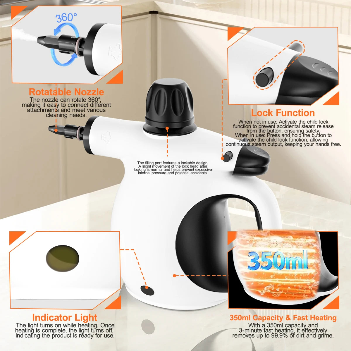 Jibzocart Handheld Steam Cleaner